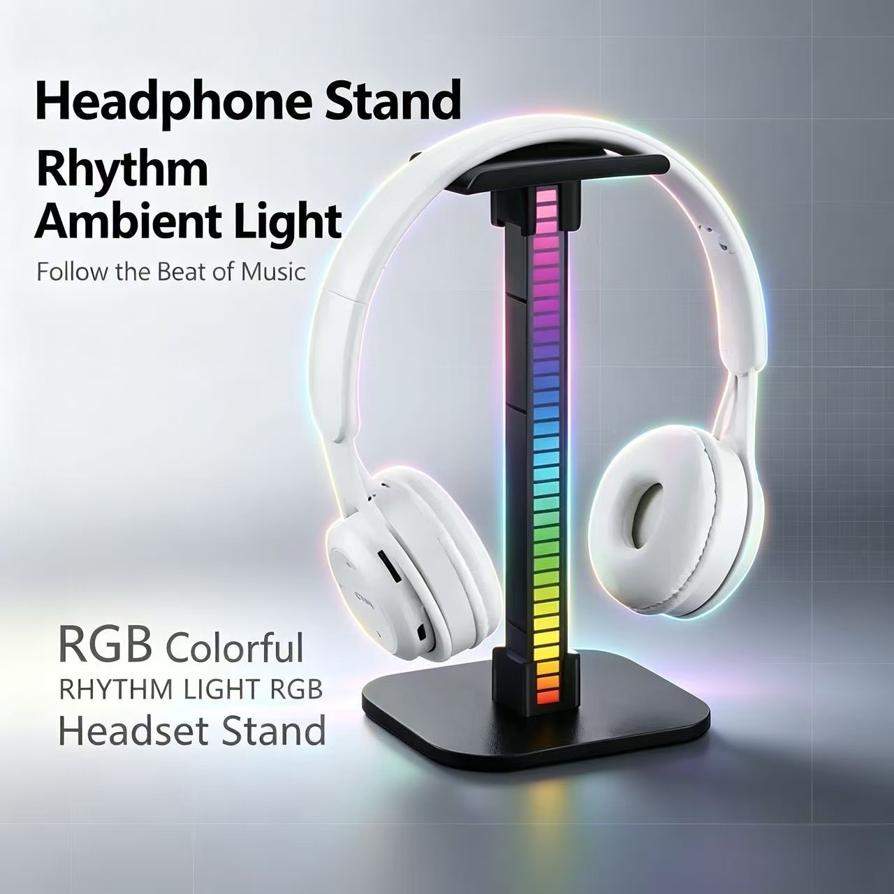 Headphone Stand Desk - USB 게이밍 헤드폰 스탠드 RGB 리듬